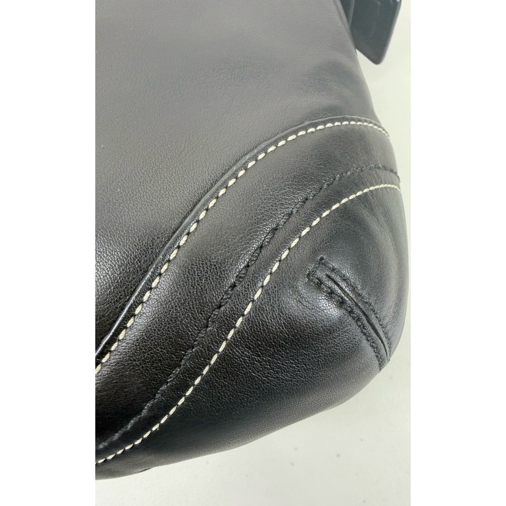 Coach Soho Black Leather Flap Handbag F10910 Silver Buckle Shoulder Bag READ - Picture 12 of 16